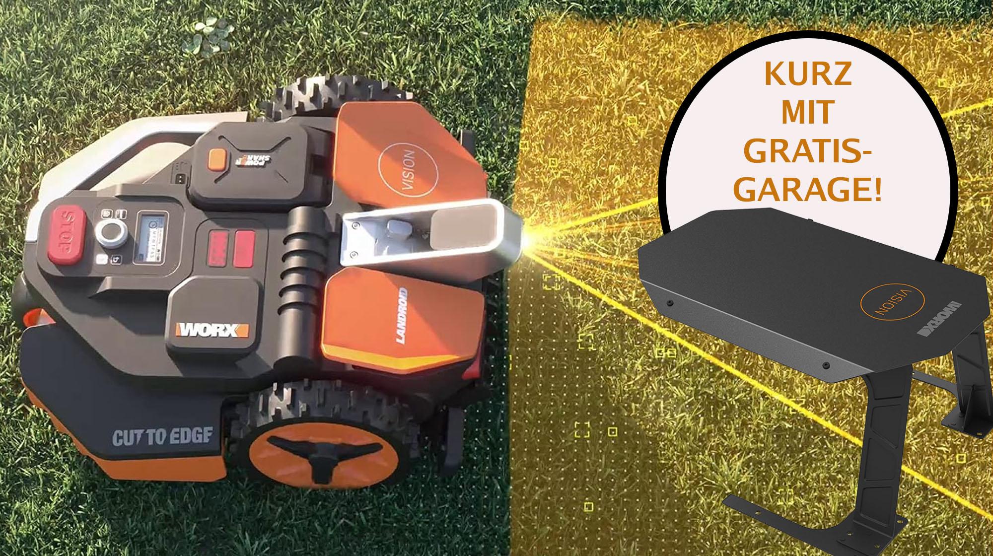 Kurz mit GratisGarage! Neuer Mähroboter ohne Begrenzungskabel Worx